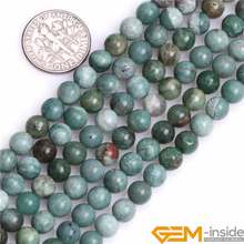 6mm 8mm Round Natural Green Dragon Blood Jaspers Stone Gem Stone Semi Precious Beads Loose Bead For Jewelry Making 15"Wholesale 2024 - buy cheap