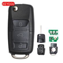 Keyecu 6QE 959 753 Flip Car Remote Key Fob 3 Buttons 433MHz ID48 for VW Volkswagen Fox Gol Sharan Saveiro 6QE959753 2024 - buy cheap