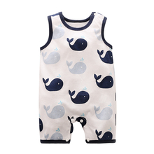 YiErYing Newborn Cotton Romper Infant Toddler Baby Boy Girl Summer Sleeveless Jumpsuit   Cute Clothes 0-12M Whale Outfit Sunsuit 2024 - buy cheap