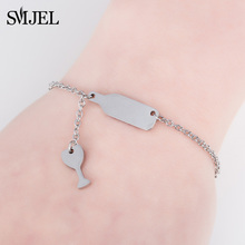 SMJEL Stainless Steel Bracelet Bottle Cup Charm Wine Lovers Bracelets For Women Fashion Jewelry Adjustable Bangle 2024 - buy cheap
