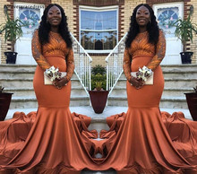 South African Black Girls Prom Dresses 2019 Mermaid Long Sleeves Holidays Graduation Wear Party Gowns Plus Size Custom Made 2024 - buy cheap