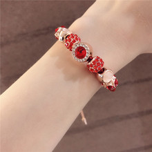 Brazalete de tenis de perlas de ópalo Natural, pulsera de oro, pulseras de cuerda roja para niñas, cadena en la mano, accesorio al por mayor 2024 - compra barato