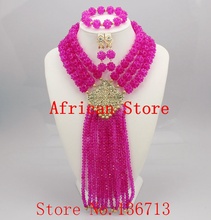 Novo conjunto de joias de miçangas africanas, casamento africano, 7 cores, colar multicamada estilo indiano, brincos para mulheres 2024 - compre barato
