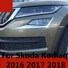 Capa cromada para lâmpada automotiva, acabamento externo, guarda-pó, cromado, acessórios para carro, skoda kodiaq 2017 e 2018 2024 - compre barato