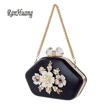 RanHuang-Bolsos de noche de lujo para mujer, bolsos de mano de piel sintética con diseño de flores para el día, pequeños, 2019 2024 - compra barato
