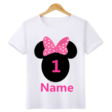 Boys/Girls Birthday Numbers Bow Cartoon Print T Shirt Kids Short Tops Children Design Your Name and number Cute T-Shirt,HKP3055 2024 - buy cheap