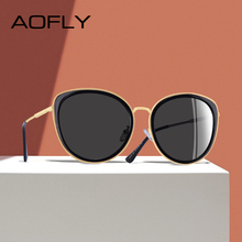 AOFLY BRAND DESIGN New 2020 Cat Eye Sunglasses Women Gradient Lens Polarized Sunglasses Female Metal Temple Goggles UV400 A111 2024 - buy cheap