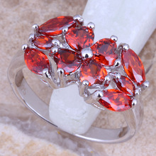 Alluring Red Garnet Silver Plated Women's Ring Size 6 / 7 / 8 / 9 R1031 2024 - buy cheap