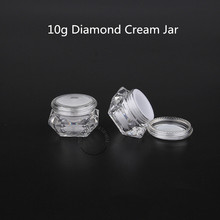 50pcs/lot Empty Plastic Diamond 10g Cream Jar Refillable Bottle 10ml Cosmetic Container Packaging Small Eye Cream Pot Refillable 2024 - buy cheap