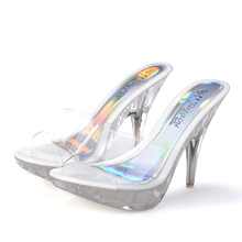 Sandalias de tacón superalto para mujer, tacones transparentes sexys para discoteca, Europa y América, verano 2021 2024 - compra barato