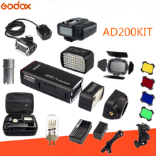 Godox AD200 Kit 200Ws 2.4G TTL Pocket Flash Strobe 1/8000 HSS Cordless Monolight 2900mAh Lithimu Battery and Bare Bulb/Speedlite 2024 - buy cheap