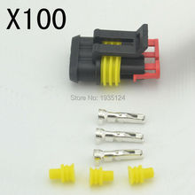 New Car Part 100 kit 3 Pin Way Sealed Waterproof Electrical Wire female Auto Connector Plug free shipping with registered 2024 - buy cheap