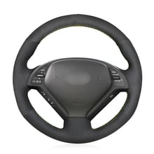 DIY Black Suede Leather Car Steering Wheel Cover for Infiniti G G25 G35 G37 EX EX35 EX37 Q Q40 Q60 QX50 (US) 2014-2018 2024 - buy cheap