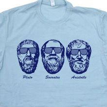 Tops T camisa Sócrates, Platón, Aristóteles T camisa filosofía griega Geek Sigmund Freud divertido Tee cuello T camisa hombre 2024 - compra barato