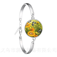 2018 Classic Starry Night Bracelet Van Gogh Art Picture Glass Cabochon Silver Plated Chain Bangle Fashion Jewelry For Women Gift 2024 - buy cheap