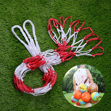 Outdoor Basketball Baskets Football Volleyball Large Nylon Red + White Braided Mesh Net Bag Sports Accessories 2024 - buy cheap
