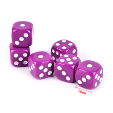 Juego de mesa divertida de seis caras, 6 uds., 16mm, fichas y dados de póker, juego de dados de fiesta, juegos de dados D & D RPG 2024 - compra barato