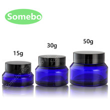 10pcs/lot High quality 15G/30G/50G Blue Glass Jars, Blue Cream Jars, Skin Care Cream Bottles,  Glass Cosmetic Containers 2024 - buy cheap