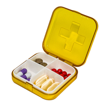 Cute mini portable travel medicine box, layered transparent plastic boxes 4 Slots Portable Medical Pill Box Drug Tablet Medicine 2024 - buy cheap