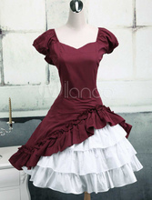 Algodão manga curta ruffle bow clássico lolita dress 2024 - compre barato