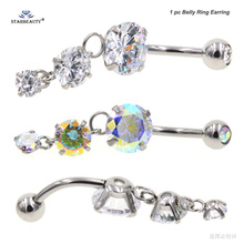 Luxury Three Round Bijoux Belly Piercing Ombligo Belly Button Rings Navel Piercing Nombril Belly Ring Earring Pircing Jewelry 2024 - buy cheap