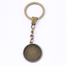 reidgaller 5pcs antique bronze key chain cabochon base settings 25mm blank keychain bezel findings diy keyring accessories 2024 - buy cheap