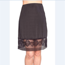 Casual Vintage Women Stretch High Waist Skirt Plain Lace Loose Skirt Knee Length Straight Skirts 2024 - buy cheap