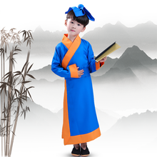 Boys Long Gown Clothing for Stage Traditional Student Clothes Anicent Hanfu Costume Kids Tang Dynasty Hanfu Robe Dance Clothes 2024 - buy cheap