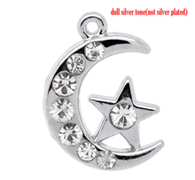 DoreenBeads 10 Color plata Diamante de imitación Luna y dije colgante de estrella (B10352), yiwu 2024 - compra barato