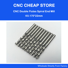 10pcsx1/8" Carbide CNC Double/Two Flute Spiral Bits CEL 22mm end mill engraving cutter 2024 - buy cheap