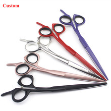 Custom professional Japan steel 7 inch pet dog grooming hair scissors pet grooming cutting shears berber hairdressing scissors 2024 - buy cheap
