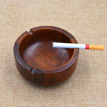 Round Natural Wood Ashtray Handmade Cigarette Cigar Tobacco Smoking Ash Tray Case For KTV Restaurant Bar Home Office 2024 - buy cheap