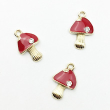 Crystal Red Mushroom Pendant Delicate Elegant Korean Gold Charms DIY Accessories For Handmade Women Jewelry Necklace Bracelets 2024 - buy cheap