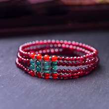 Wholesale Natural Garnet Stone Bracelets Wine Red Bead With Red Blue Beads Bracelet Lucky for Women Crystal Multilayer Jewelry 2024 - buy cheap