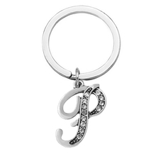 Popular Metal English Letter P Q R Charm Keychain Rhinestone Crystal Capital alphabet A-Z Pendant Keyring 2024 - buy cheap