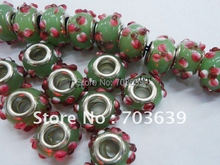 Wholesale 100pcs 15x10mm European Big Hole Glass Beads Fit DIY Free Shipping 2024 - buy cheap