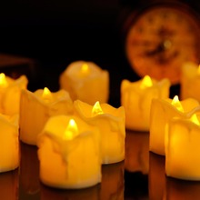 Упаковка из 6 или 12 мерцающих романтических декоративных свечей, высокая фотохора, желтая батарейка, беспламенная Свеча лампа 2024 - купить недорого