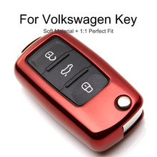 ТПУ защитный чехол для автомобильного ключа, чехол для Skoda Octavia A5 Fabia для VW Golf Bora Jetta POLO GOLF Passat SEAT Ibiza Leon 2024 - купить недорого