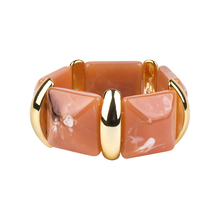 GuanLong-pulsera de resina acrílica cuadrada geométrica para mujer, brazaletes elásticos, accesorios de joyería 2024 - compra barato