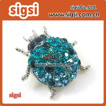 Blue crystal ladybird metal acrylic rhinestone brooch 2024 - buy cheap