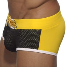 Sungas moda praia, calção de banho masculino de nylon, malha respirável, sexy, roupa de banho, patchwork, masculina, esportiva, praia, banho, calcinhas de surf 2024 - compre barato