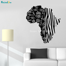 Telón de fondo con diseño de continente africano para pared, calcomanías de estilo Tribal, decoración para sala de estar, decoración extraíble para dormitorio infantil, murales YT751 2024 - compra barato