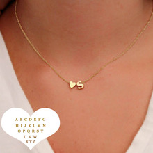 Fashion Tiny Heart Dainty Initial Letter Name Necklaces Choker Chain Necklace For Women Gold Color Pendant Jewelry Gift Collier 2024 - buy cheap