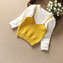 New 2018 Autumn and Winter Girls' Sweaters Cotton Fashion Baby Girl Sweater Cute Patchwork Children Knitted Pullover RT043 2024 - buy cheap