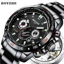 BOYZHE Men Automatic Mechanical Watch Sports Fashion Luxury Brand Watch Men Stainless Steel Waterproof Watches Relogio Masculino 2024 - buy cheap