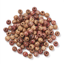 300pcs Mixed Color Round Printed Wood Beads Bead Spacers for Jewelry Making DIY Bracelet Necklace 13x12mm Hole: 3~4mm 2024 - buy cheap