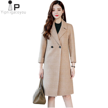 Long Warm Double Sided Cashmere Woolen Coat Women Korean Autumn New Double Breasted Wool Coat High Quality Women Winter Overcoat 2024 - buy cheap