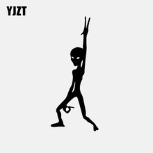 YJZT 5.9CM*14CM Alien Dance Funny Vinyl UFO Car Sticker Vinyl Decal Black/Silver C3-0505 2024 - buy cheap