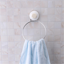 Держатель для полотенец из нержавеющей стали, круглая полированная настенная вешалка на присоске для ванной комнаты, кухни 2024 - купить недорого