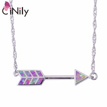 CiNily-Colgante de ópalo de fuego rosa y azul para mujer, joyería chapada en plata, regalo, 19, 1/4 ", OL59-60 2024 - compra barato